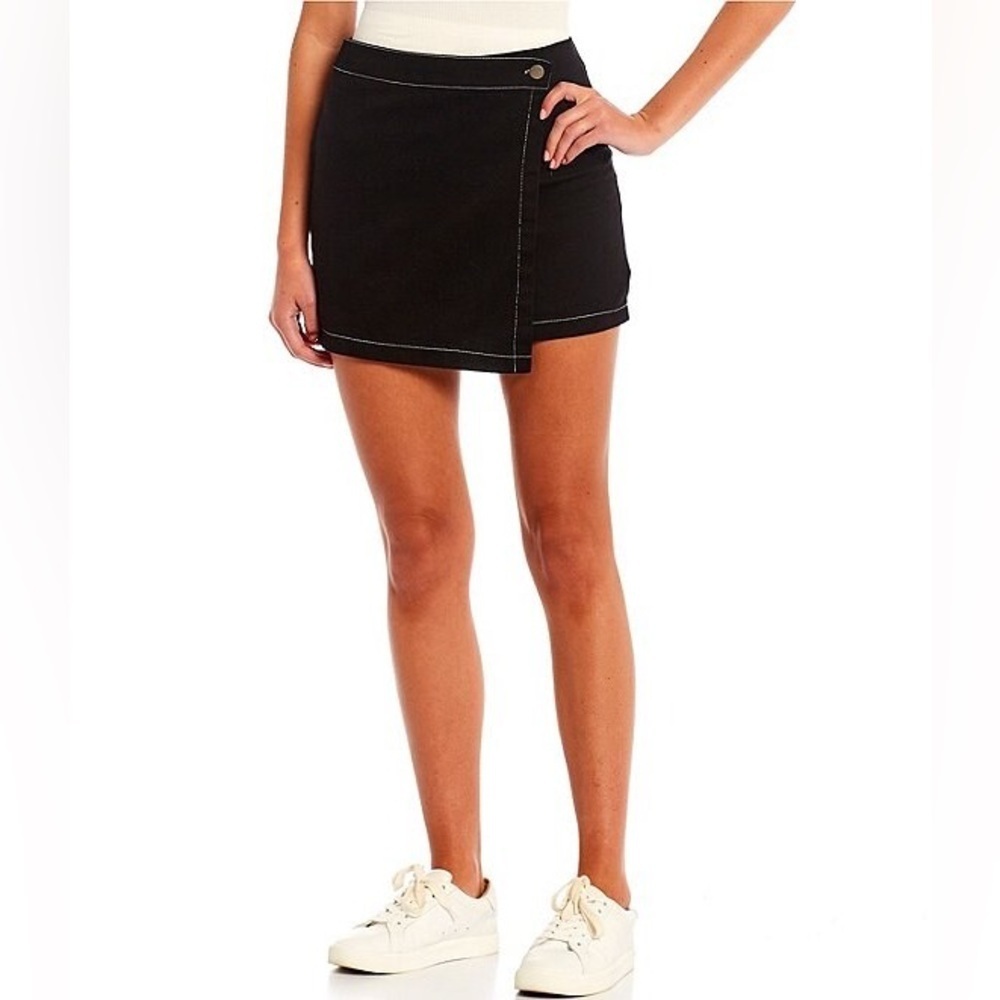 NWT Originality Mid Rise Twill Wrap Skirt